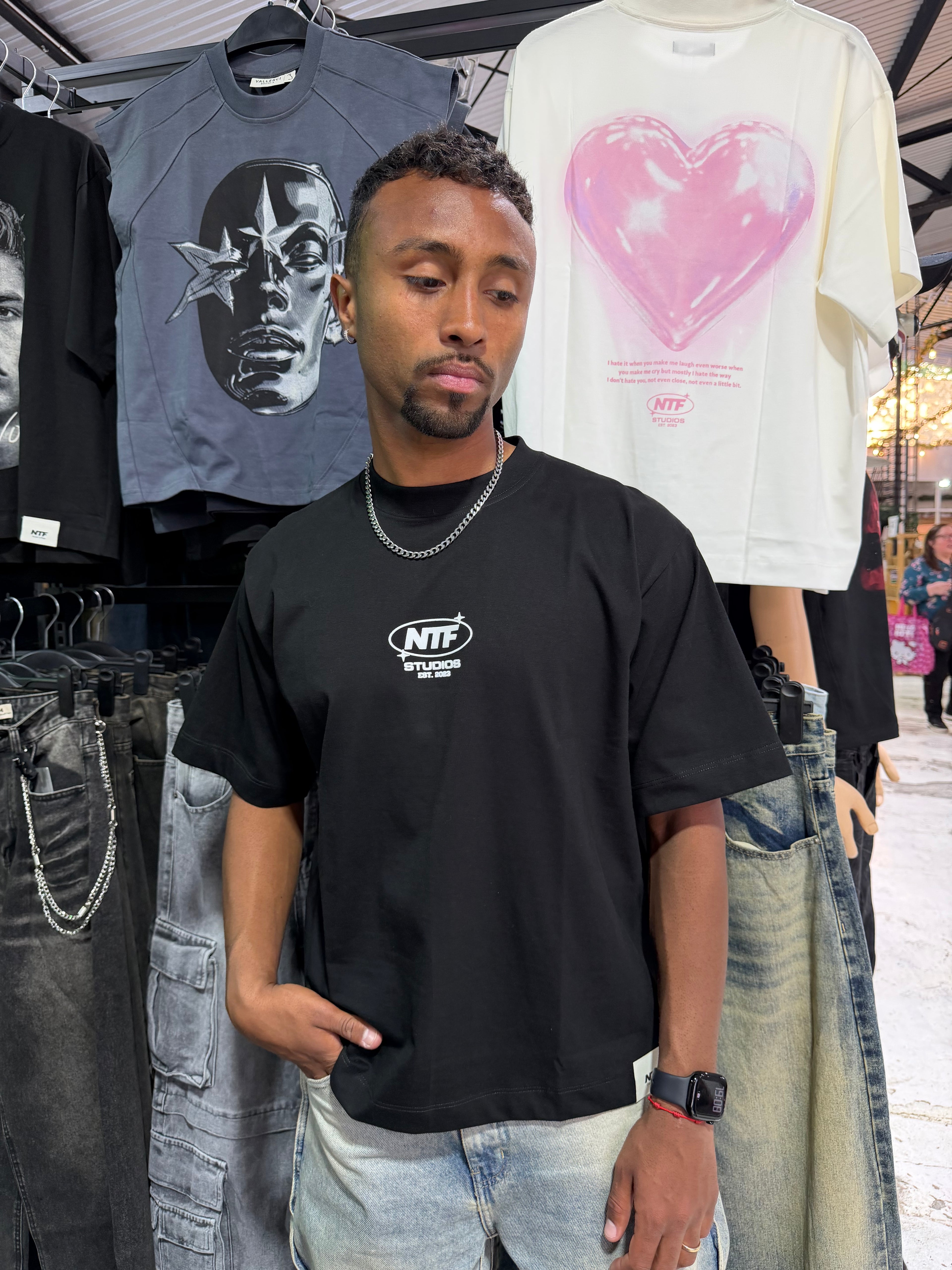 Polera Boxyfit "Trama Black"