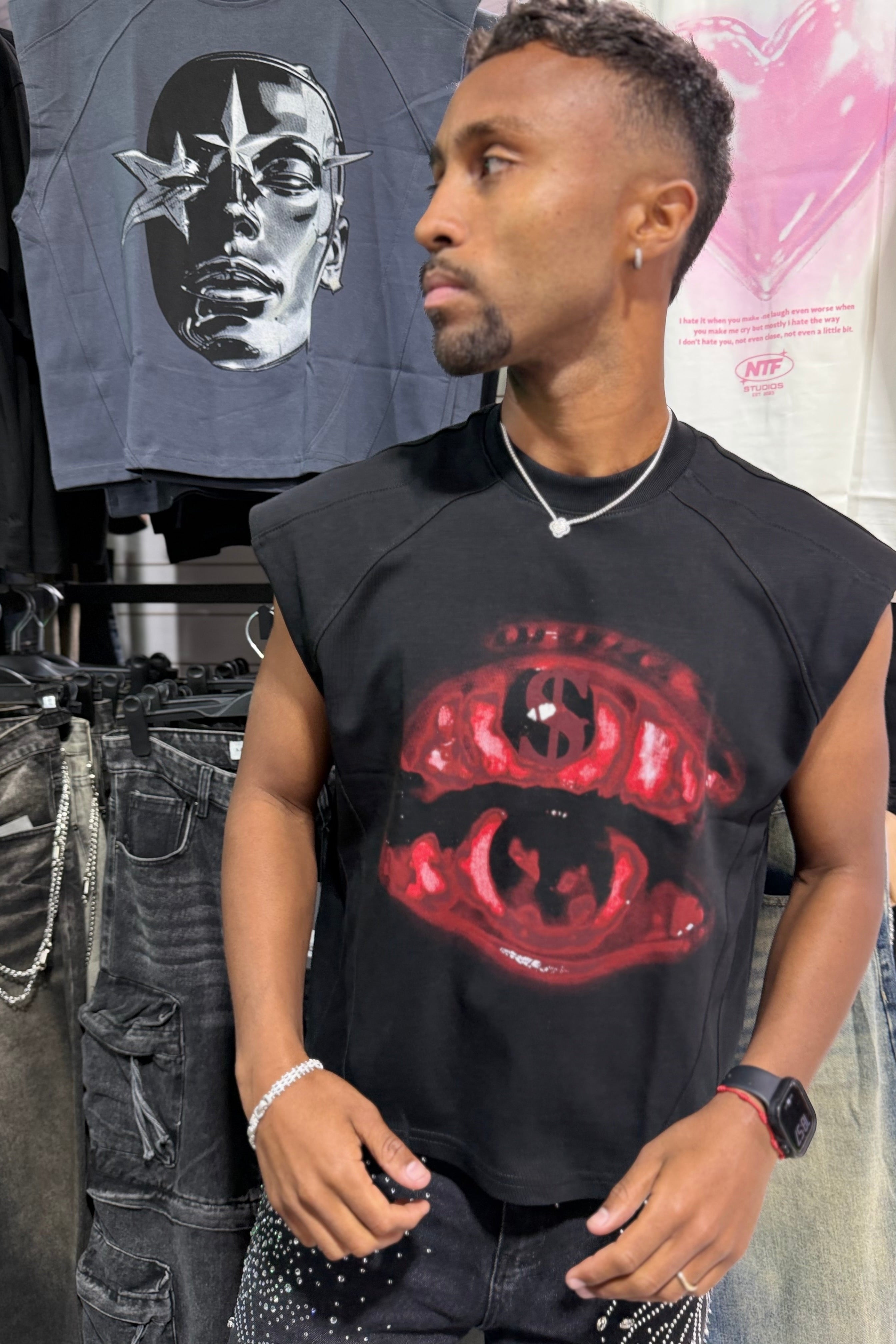 Polera Boxyfit Manga 0 "BLACK & WINE"