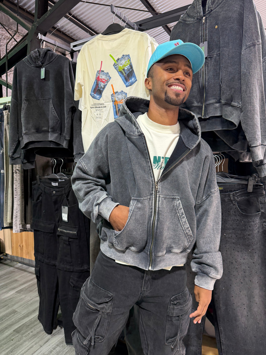 Hoodie Boxy  ZIP MARENGO