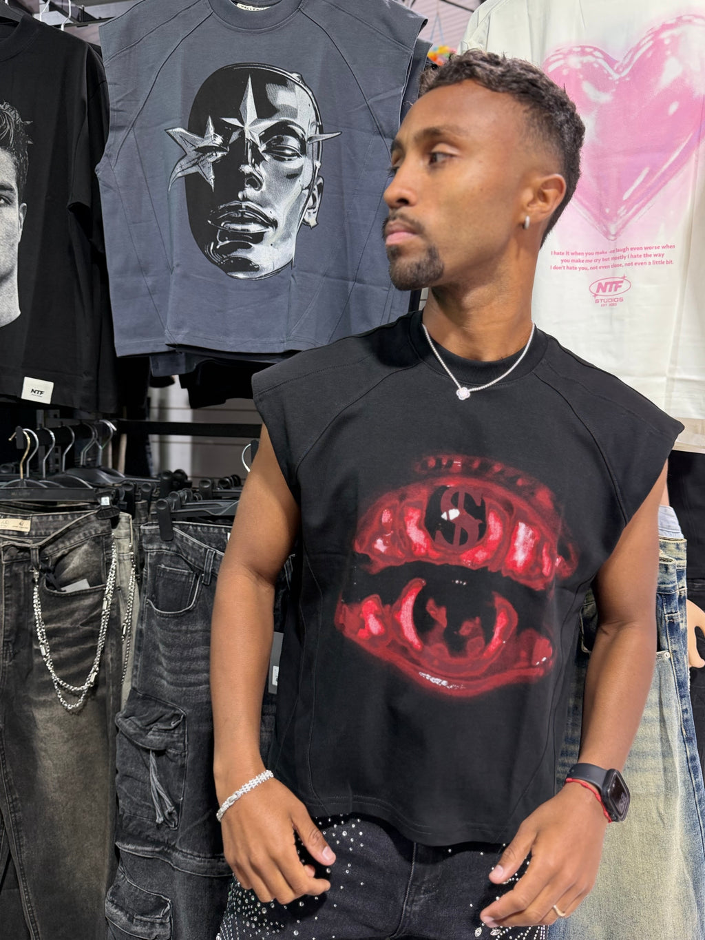 Polera Boxyfit Manga 0 "BLACK & WINE"