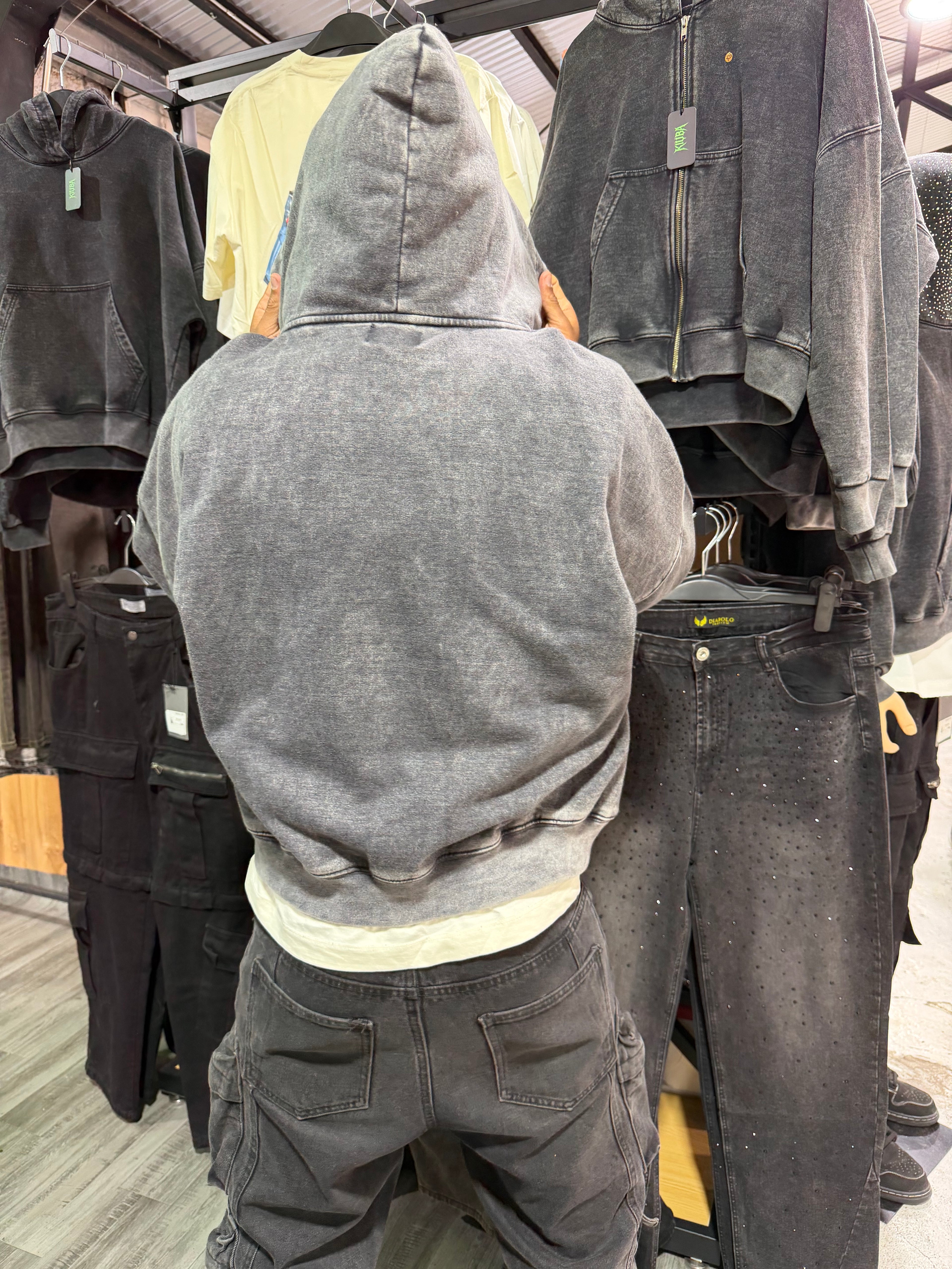 Hoodie Boxy  ZIP MARENGO