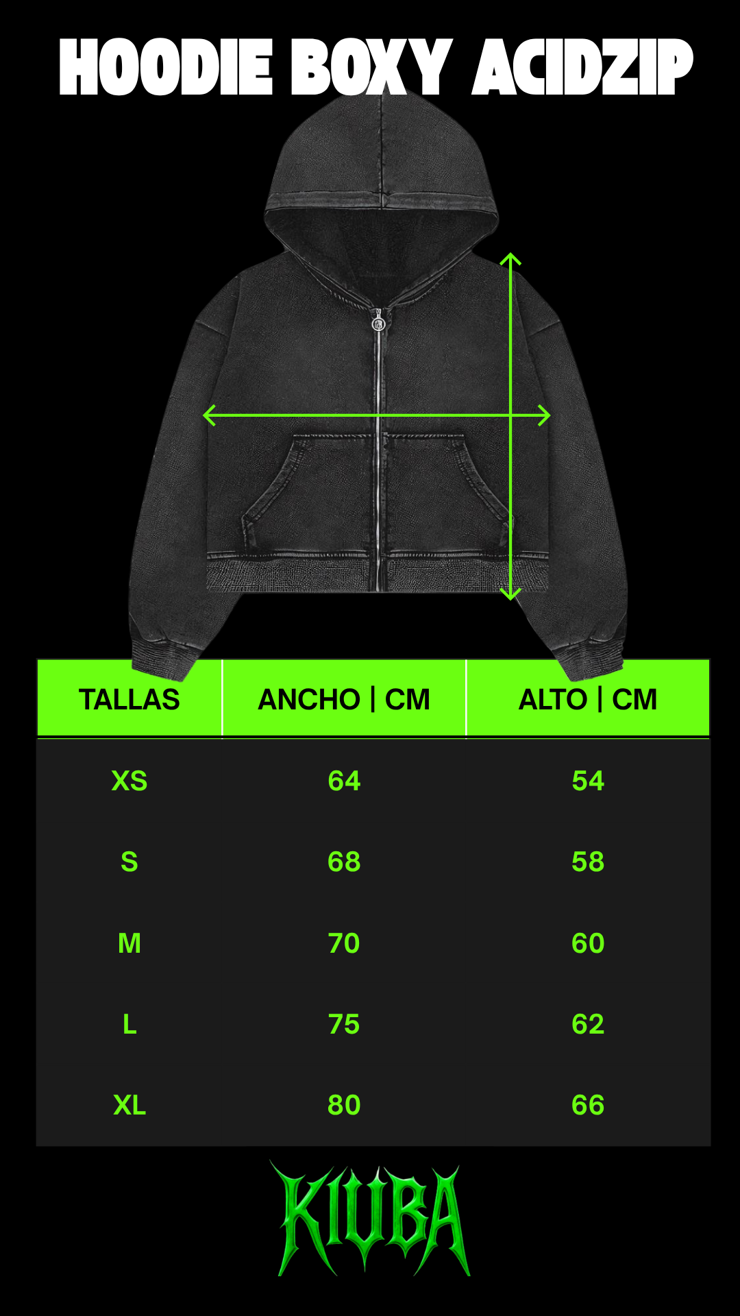 Hoodie Boxy Acid  Zip