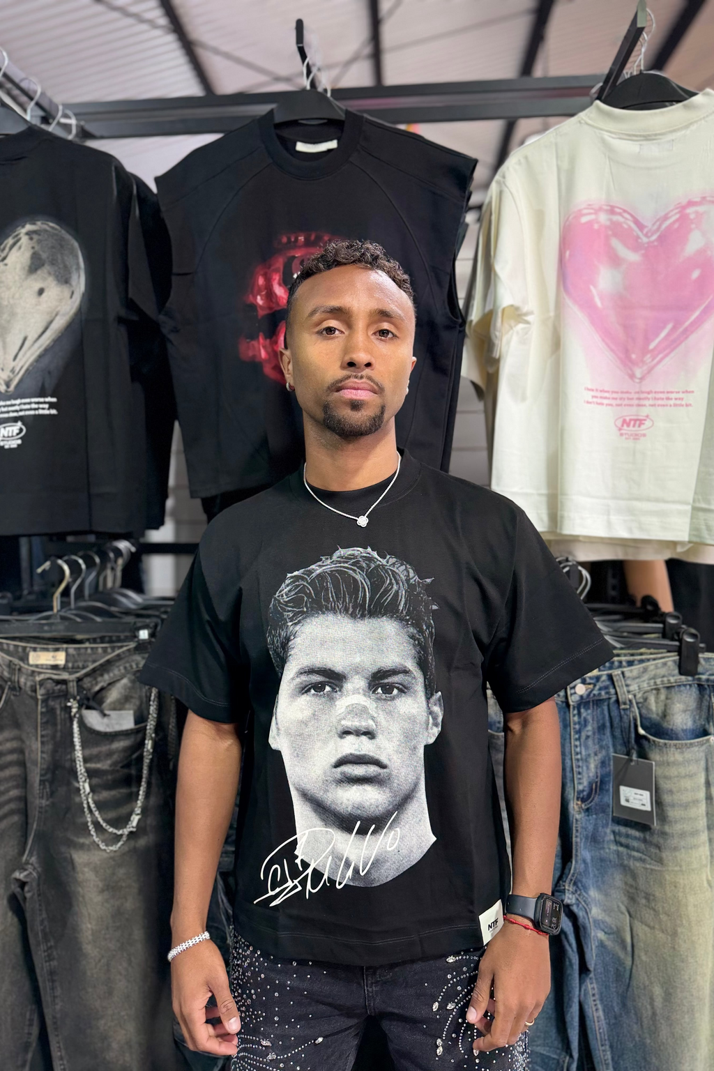 Polera BoxyFit CR7 Negra