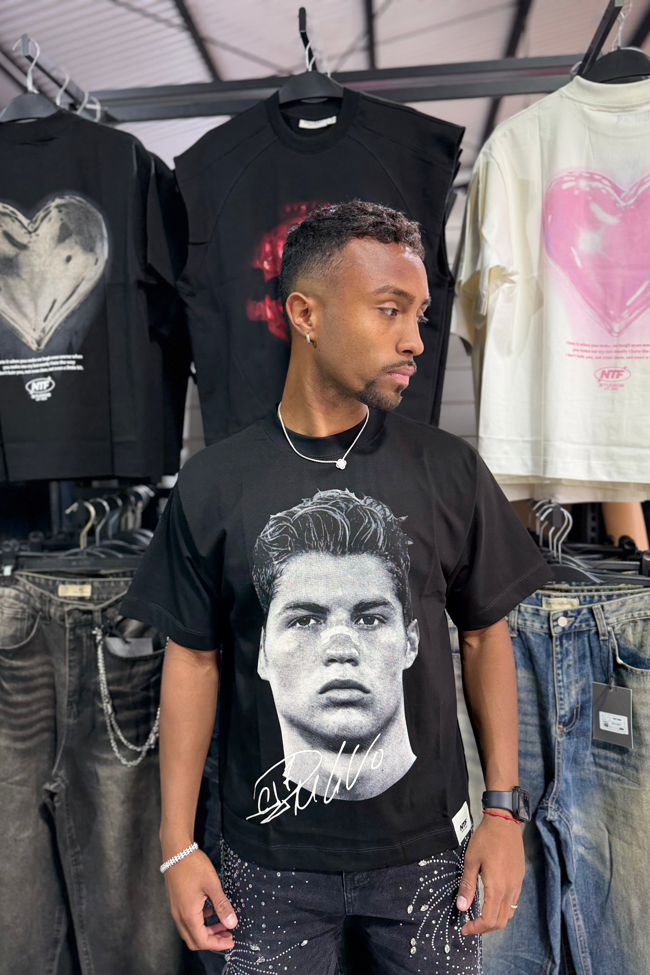 Polera BoxyFit CR7 Negra