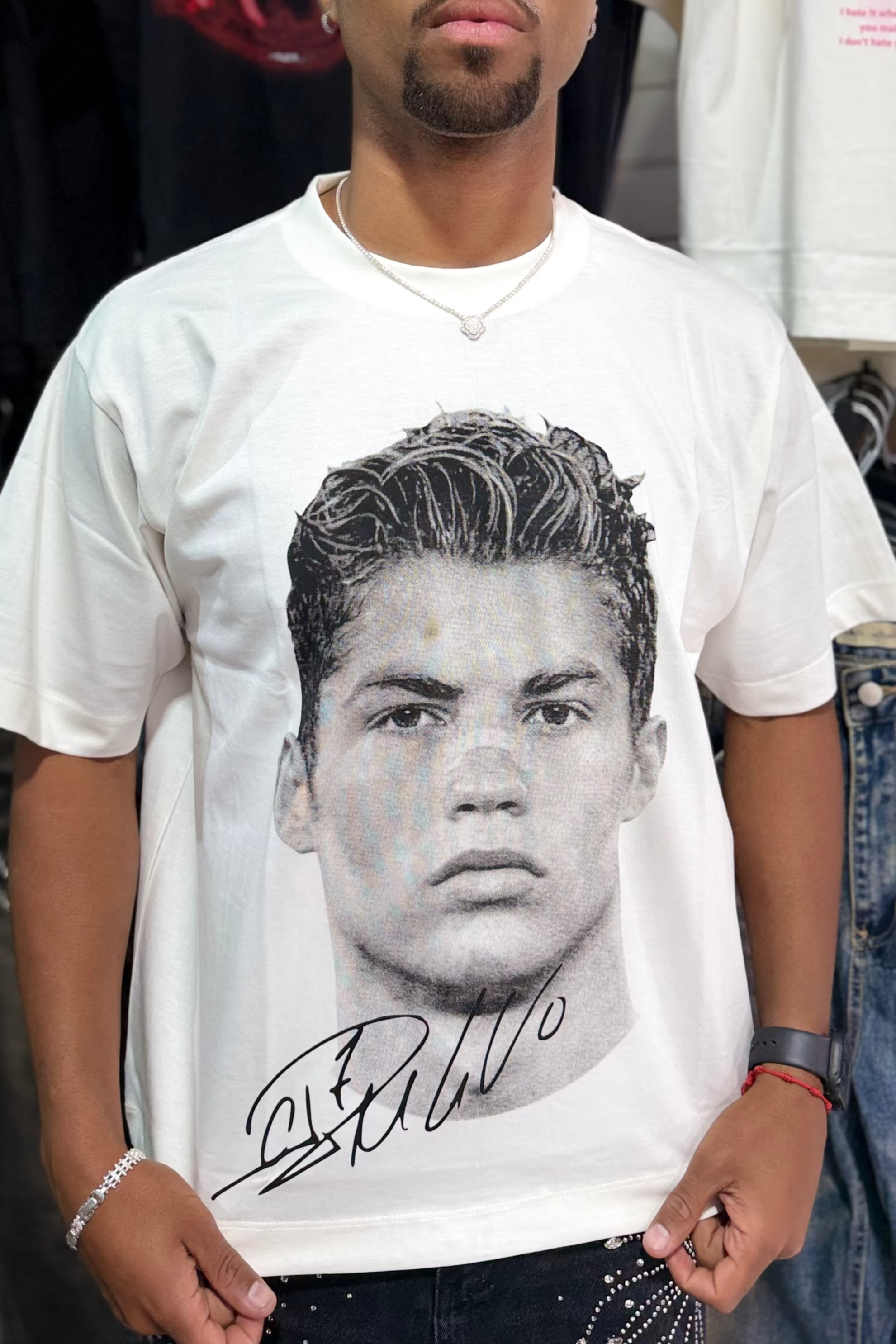 Polera BoxyFit CR7  Blanco Perla