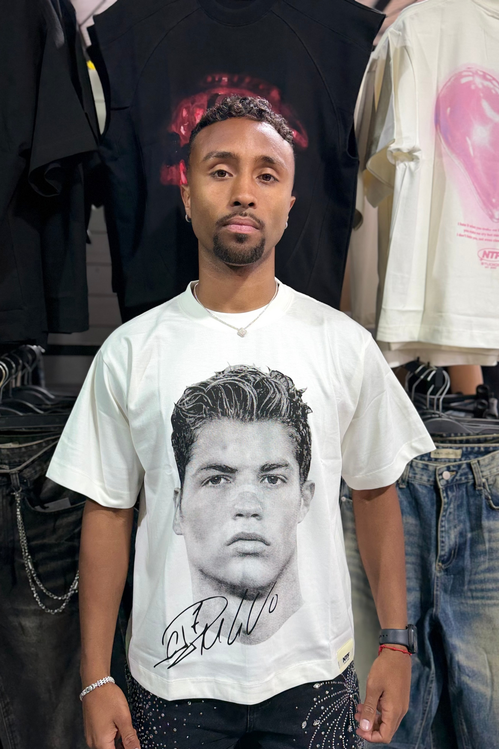 Polera BoxyFit CR7  Blanco Perla