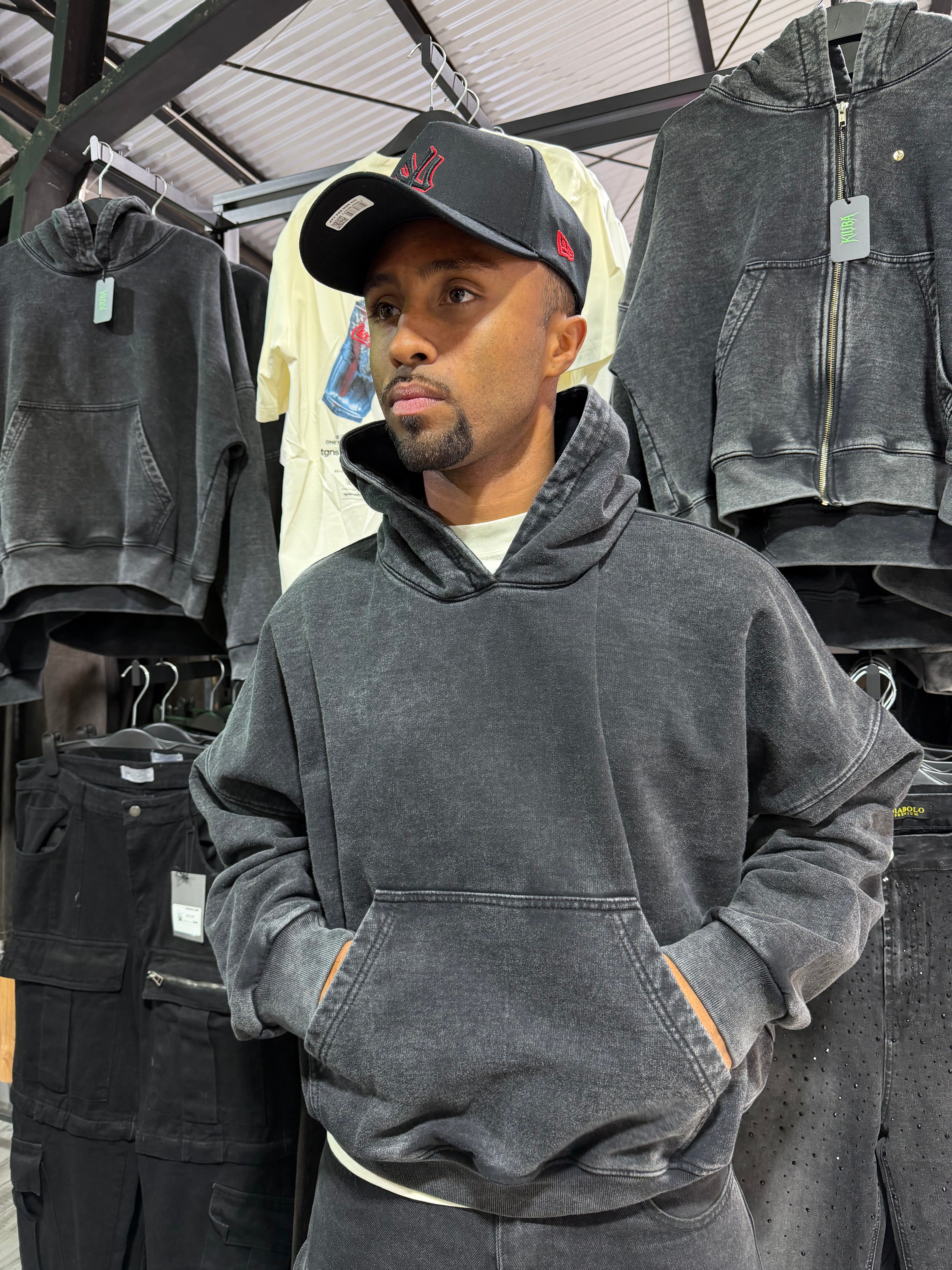 Hoodie Canguro Acid Wash