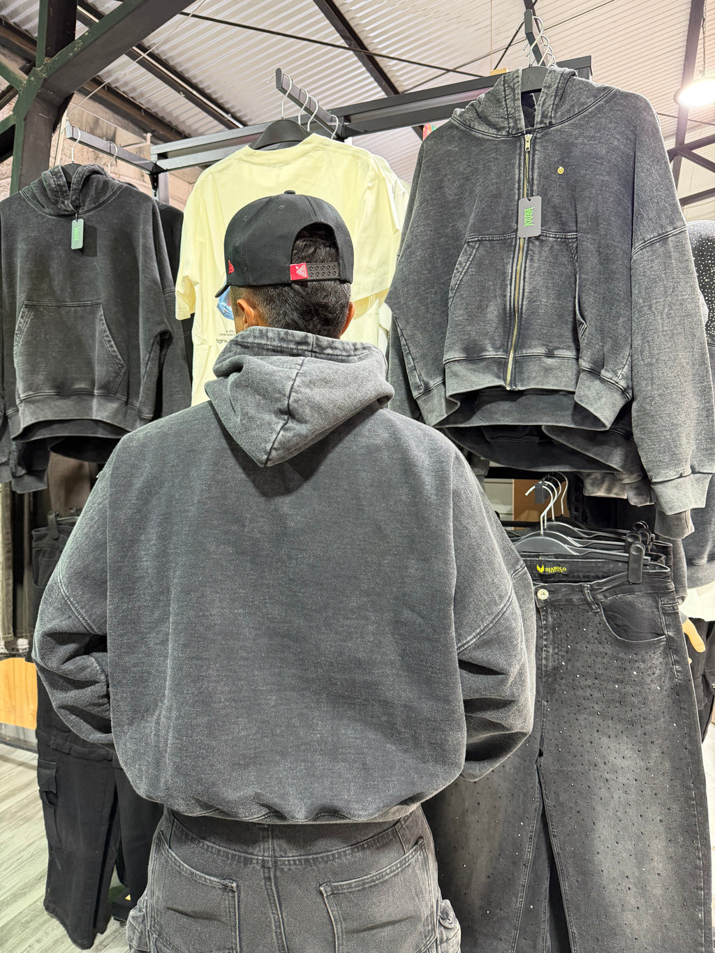 Hoodie Canguro Acid Wash