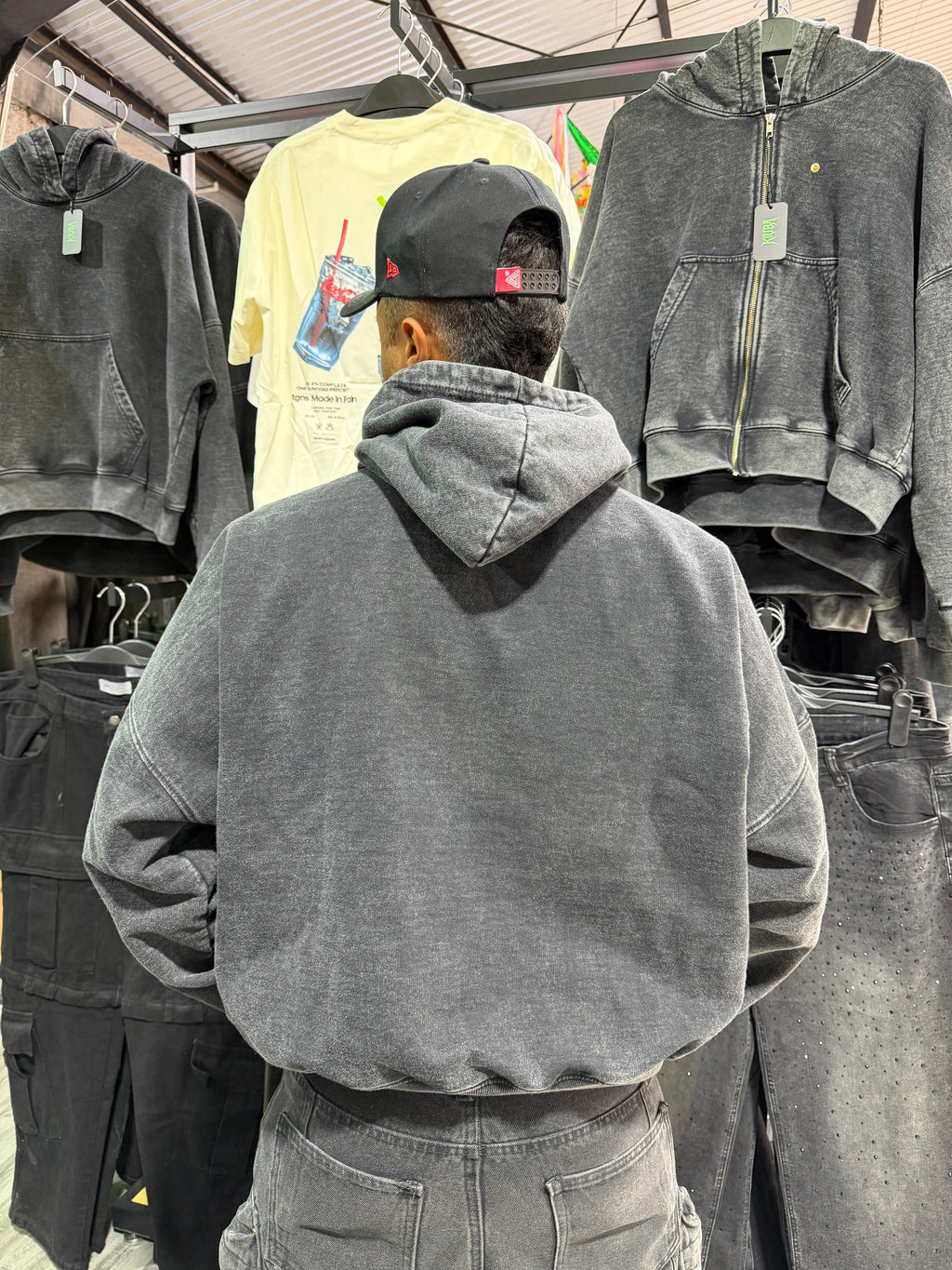 Hoodie Canguro Acid Wash