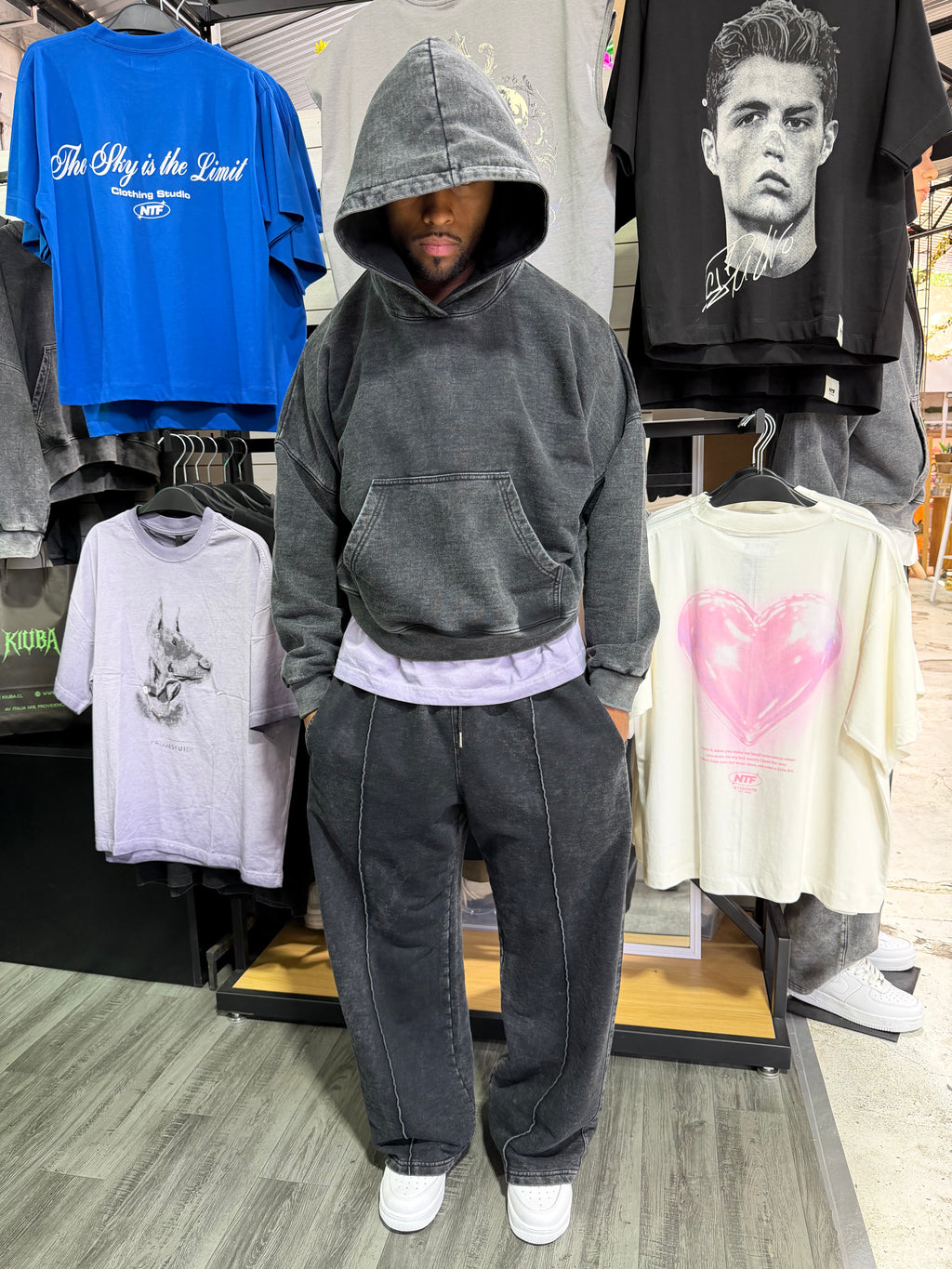 Buzo Baggy Acid Wash Negro