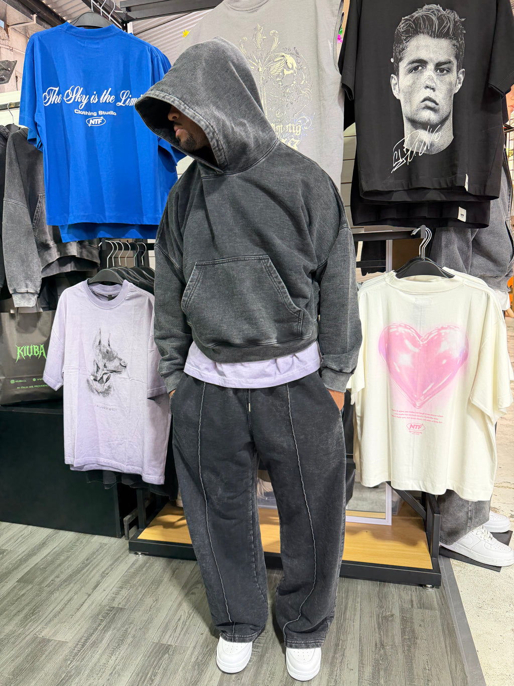 Buzo Baggy Acid Wash Negro