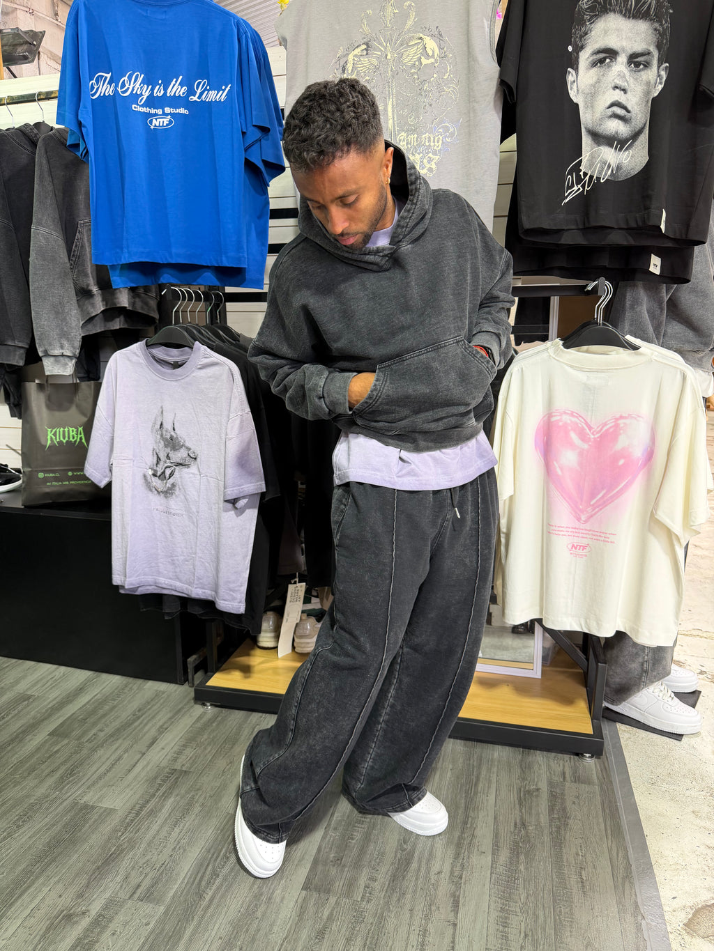 Buzo Baggy Acid Wash Negro