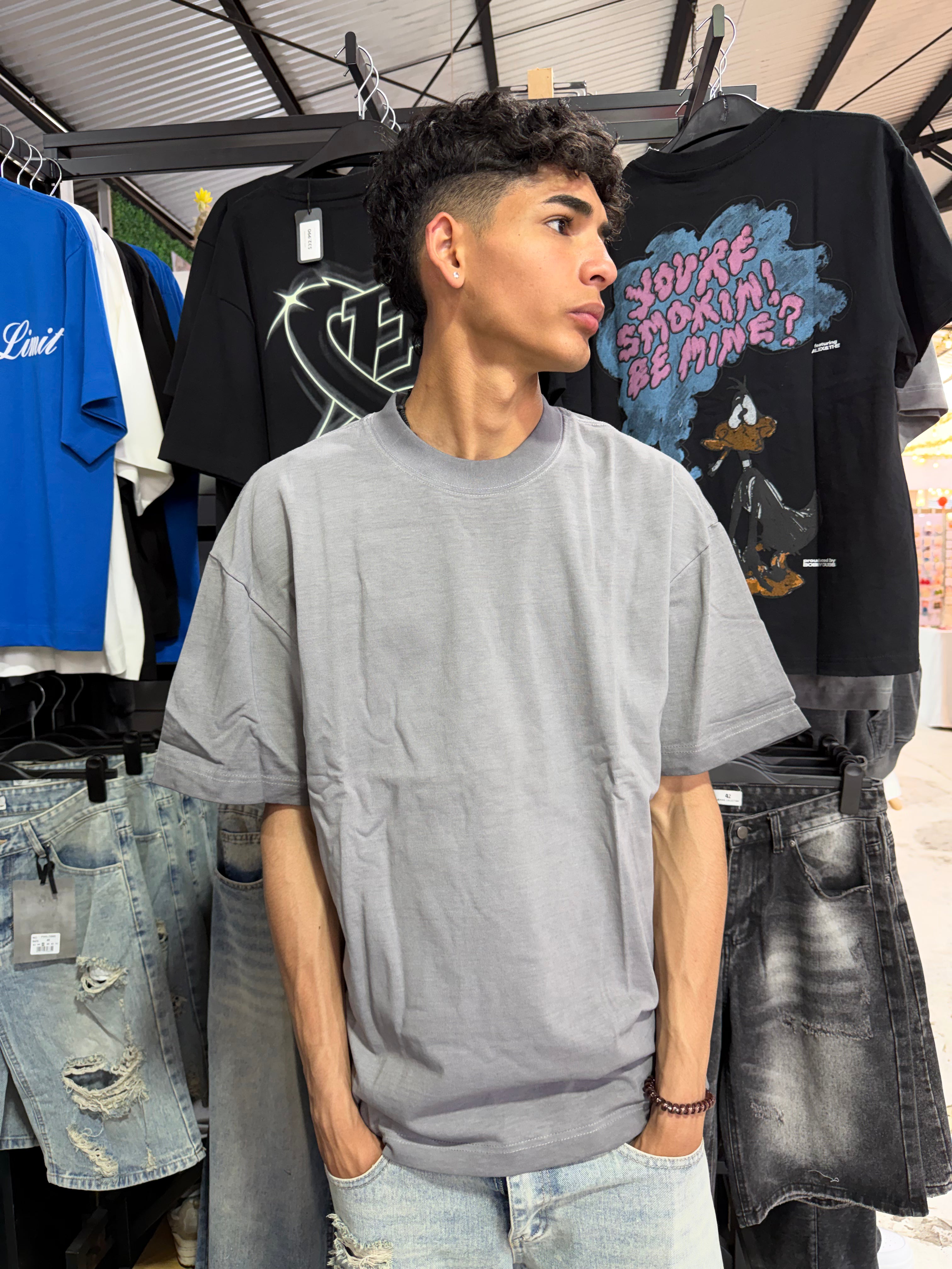 Polera Basic Oversize Acid Wash