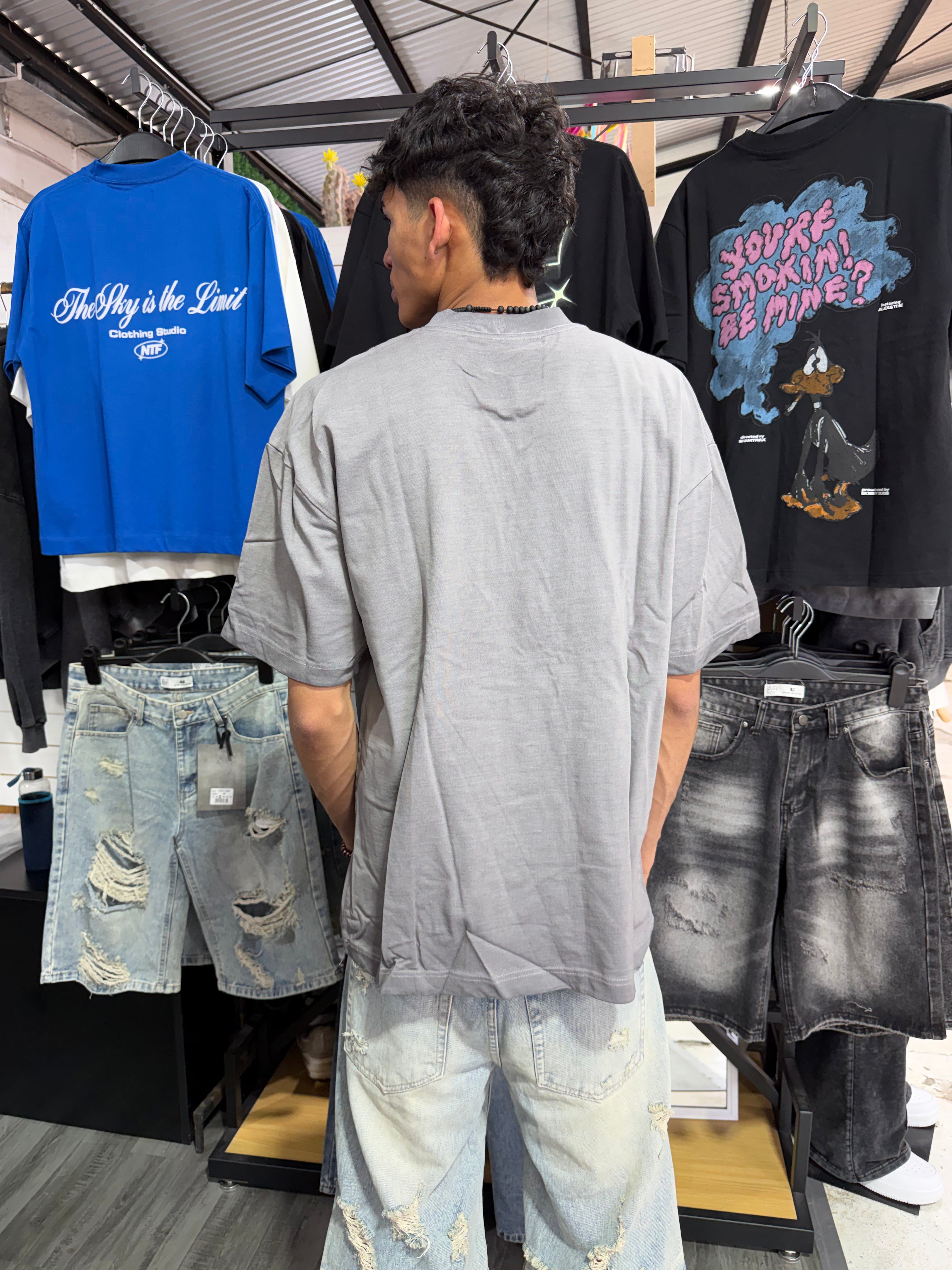 Polera Basic Oversize Acid Wash