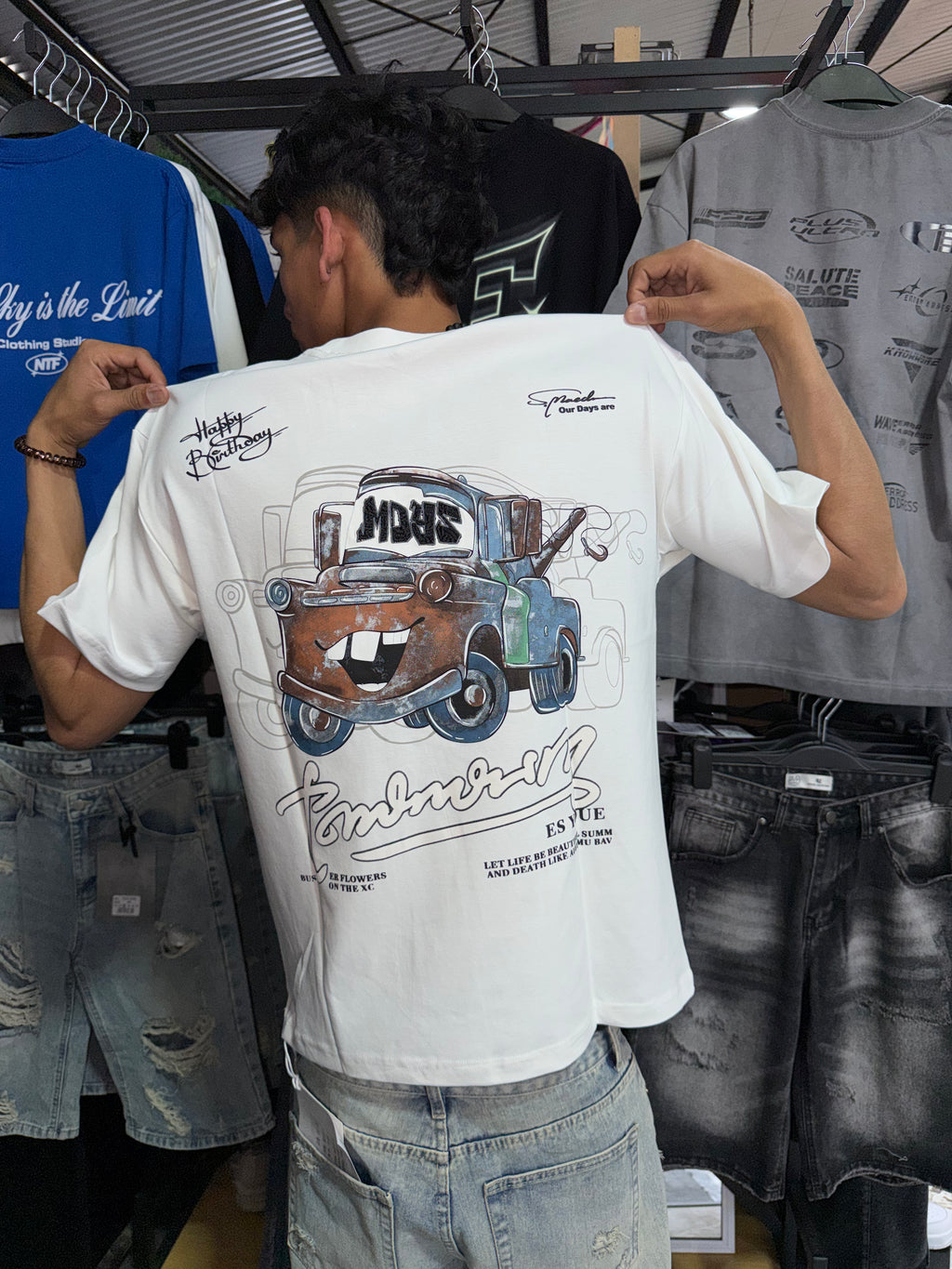 Polera CARS Blanca
